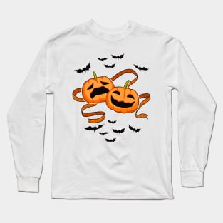 Sad/Smiling Halloween Theatre Pumpkins Long Sleeve T-Shirt